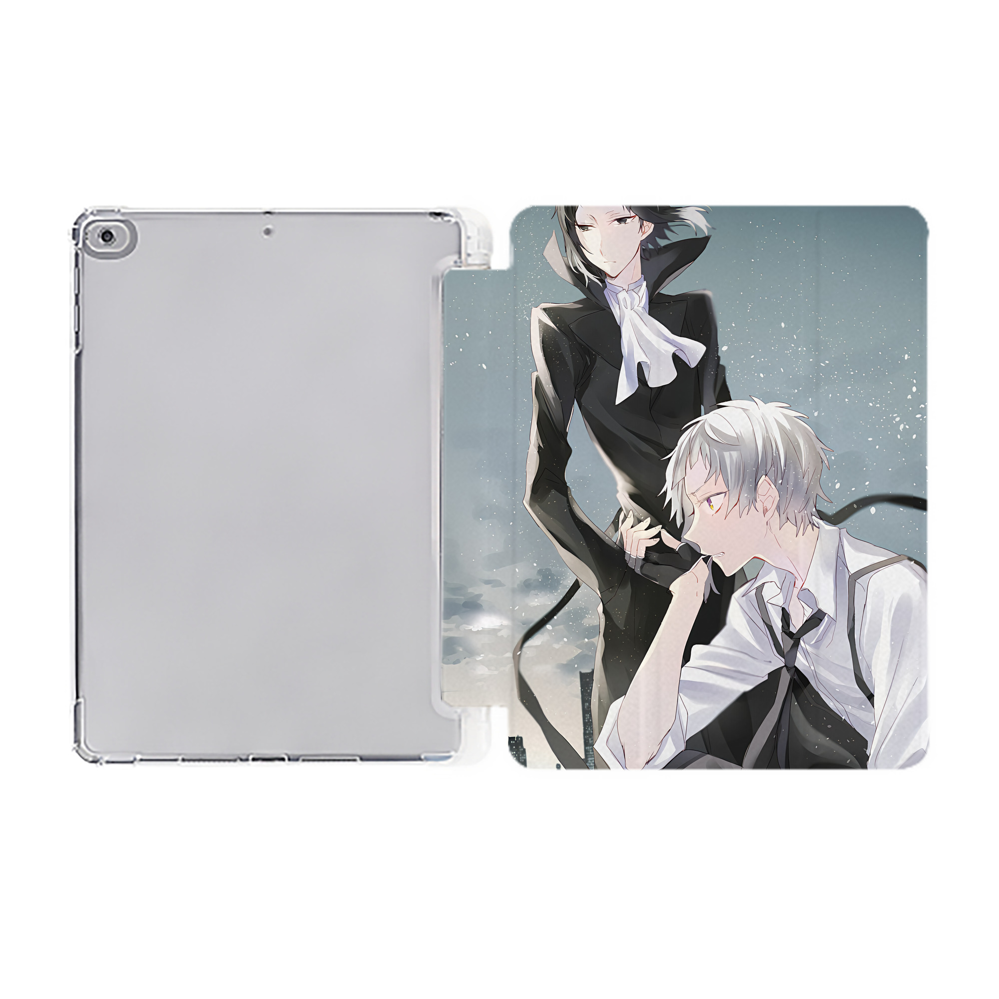 （画像用） 文豪ストレイドッグス Bungo Stray Dogs IPad ケース ペン収納付き 三つ折りスタンド PUレザー×シリコン 対応機種9.5/10.5/10.9インチ